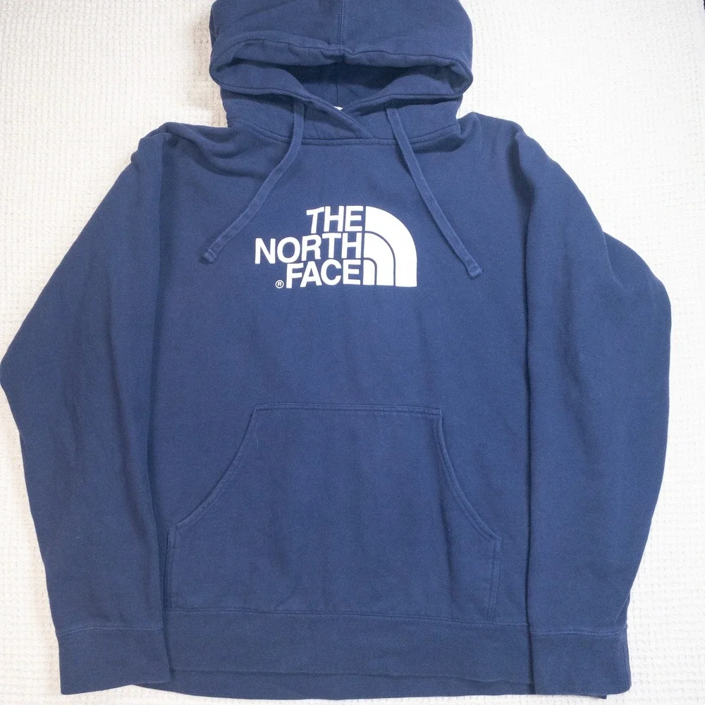 The North Face Mens Navy Blue Pullover Hoodie Fleece Sweatshirt XL